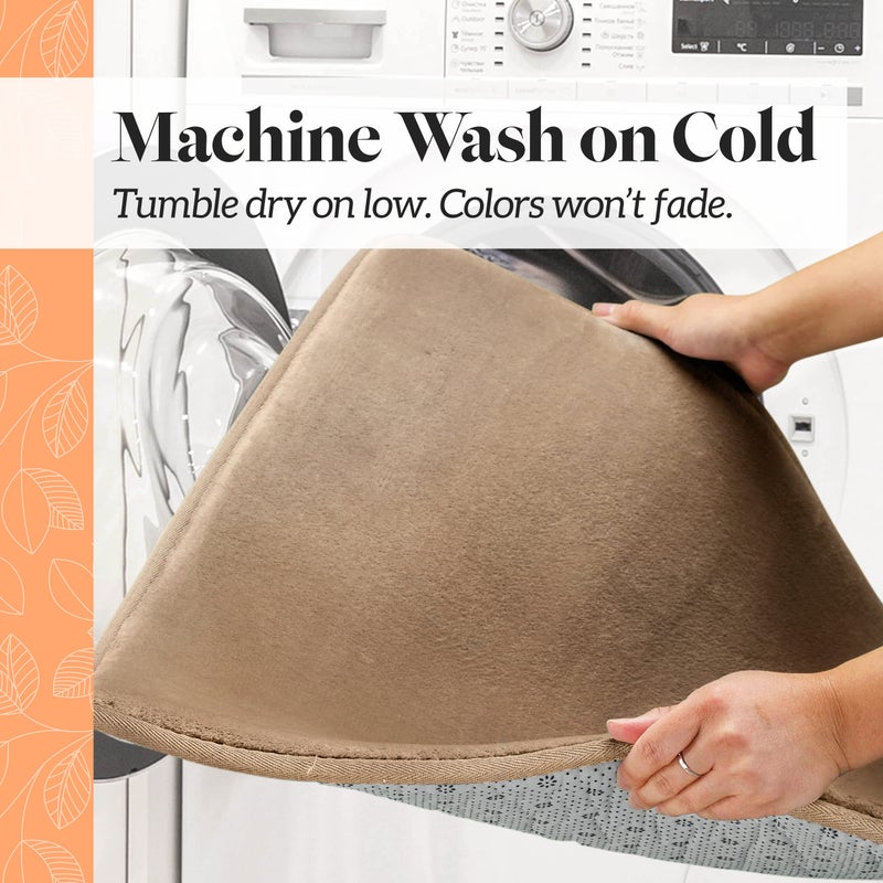 Genteele Memory Foam Bath Mat Non Slip Absorbent Super Cozy Velvet Bathroom Rug Carpet (17 inches X 24 inches, Autumn Glaze) - Image 2